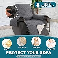 Vista 2 de Turquoize Fundas reclinables 100% impermeables para sillas reclinables, fundas antideslizantes para reclinables de gran tamaño con correas