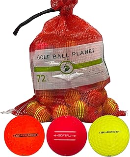 Golf Ball Planet 72 Colored Used Golf Balls in Mesh Bag 3A/2A Condition