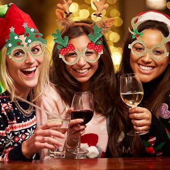 Max Fun 18Pcs Christmas Glasses Accessories Party Favors for Kids