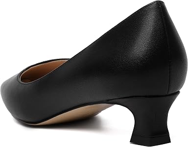 AMBELIGHT Women's Slip-On Kitten Heel Sandals - Square Toe, 2 Inch Heel, Matte Casual - View #8