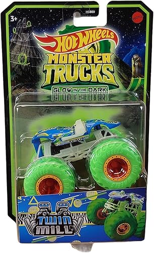 Hot Wheels Monster Trucks - Molinillo individual que brilla en la oscuridad