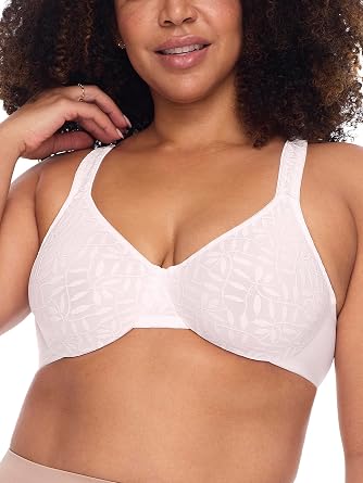 Olga Womens Sheer Leaves Minimizer Bra