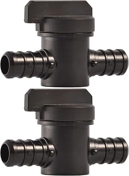 SharkBite 1/2 Inch Poly Crimp Ball Valve, Pack of 2, PEX Pipe, PE-RT, 24606Z2