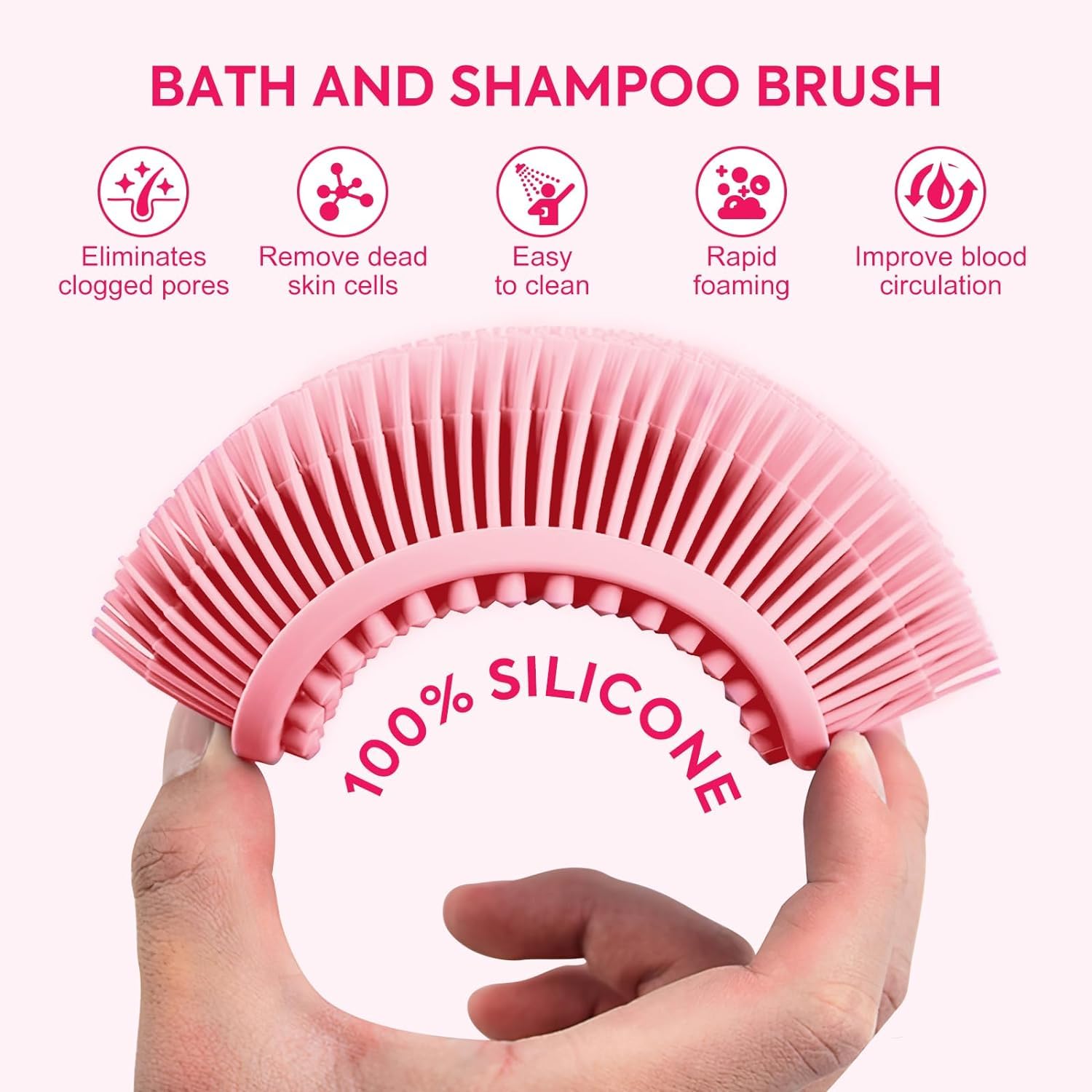 MustHome | Body scrubber for bathing | Exfoliating gloves | Silicone body scrubber | Back scrubber for bathing | Body scrubber | Pack of 1 | Random Color | Dead Skin Cell Remover 1