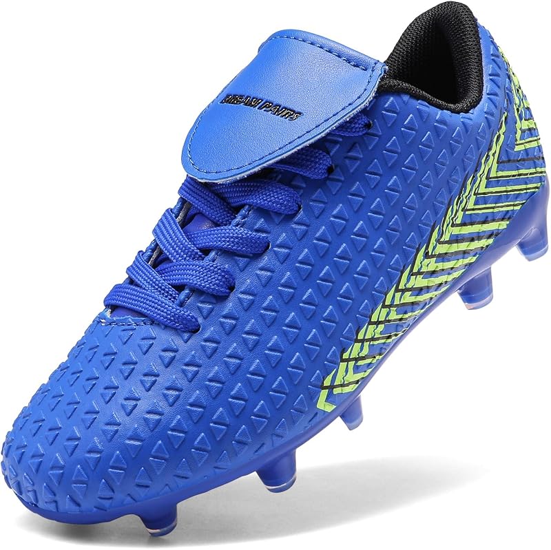 DREAM PAIRS Botas de fútbol para exteriores para niños | Zapatos de fútbol para exteriores para fútbol en terrenos firmes, deportes atléticos, prácticas y entrenamiento juvenil