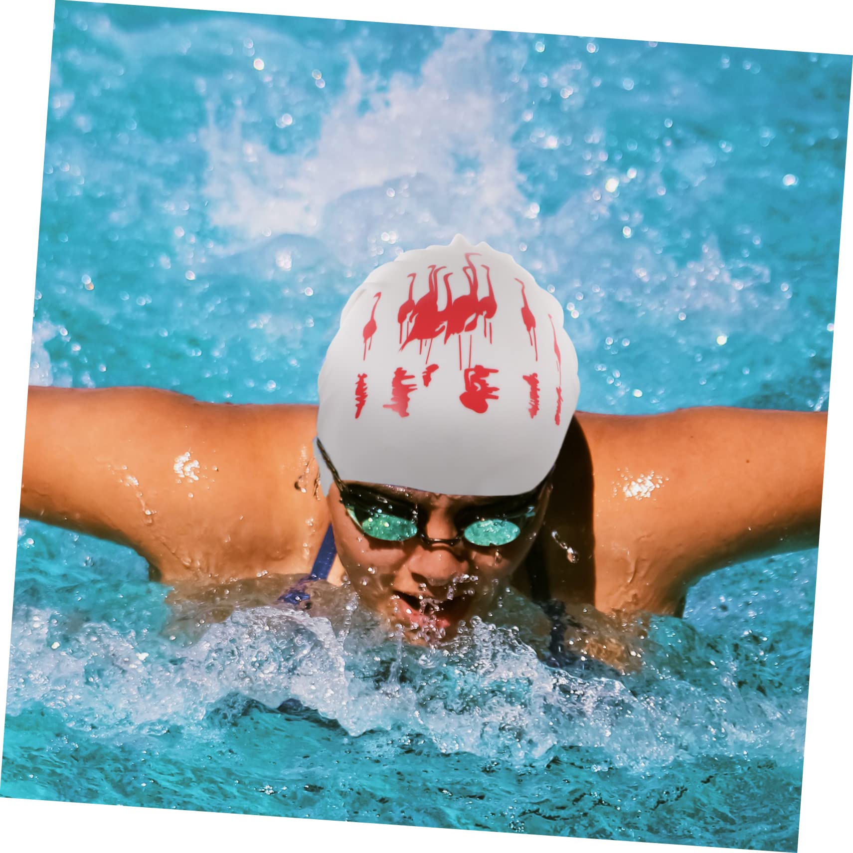 BESPORTBLE Cuffia Da Nuoto In Silicone Cuffia Da Nuoto Per Donna ia Da Per Occhialini Da ia Da Rosa ia Da Extra Large ia Da Bianca Per Adulti