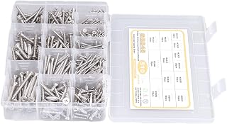 Self Tapping Screw, 510PCS Cold and Heat Resistant 304 Stainless Steel Uniform Force Countersunk Cross Screws M3 M4 M5 for Woodworking for Electronic Repair