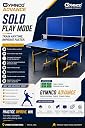 GYMNCO Advance Table Tennis Table with Levellers, 19 mm UV-Coated Top, 50 mm Wheels, Cover, 2 TT Rackets, Balls | Blue Top with Yellow & Black Frame gallery image