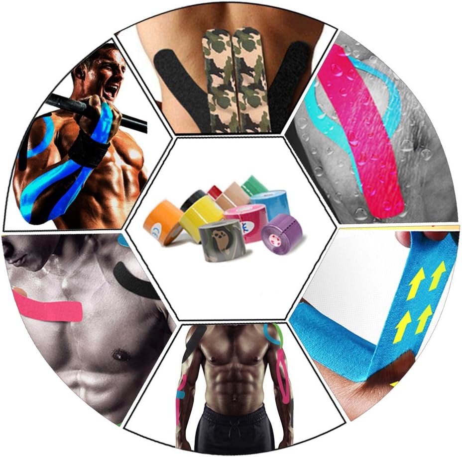 Kinesiology Theraeputic Tape Physio for Athletic Sports Recovery Pain Relieve Strong Adhesion Waterproof Original Cotton Uncut 2 Inch x 16.4 Feet