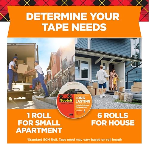 Miniatura 5 de Scotch Cinta de embalaje de almacenamiento de larga duración, 1.88 pulgadas x 38.2 yardas, diseñada para almacenamiento y embalaje, se mantiene