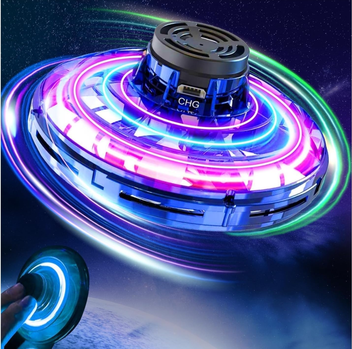 Magical Flying Spinner, LED Lights, New Technology Toy Gadget