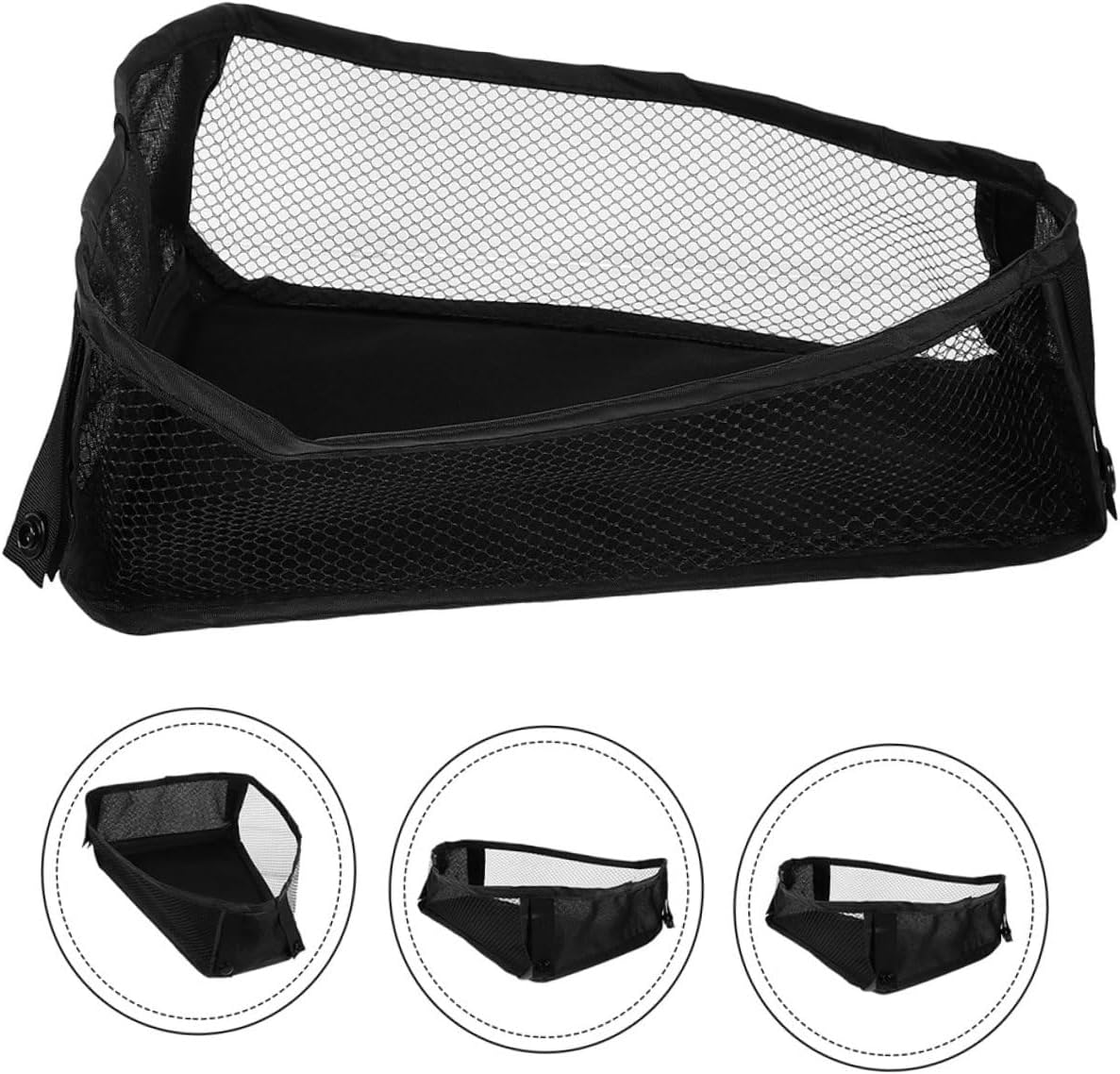 TOYANDONA 2pcs Stroller Organizer Mesh Storage Bags with Oxford Cloth Board, Hanging Diaper Bag Tote for Essentials and Snacks, Stroller Pouch for Travel