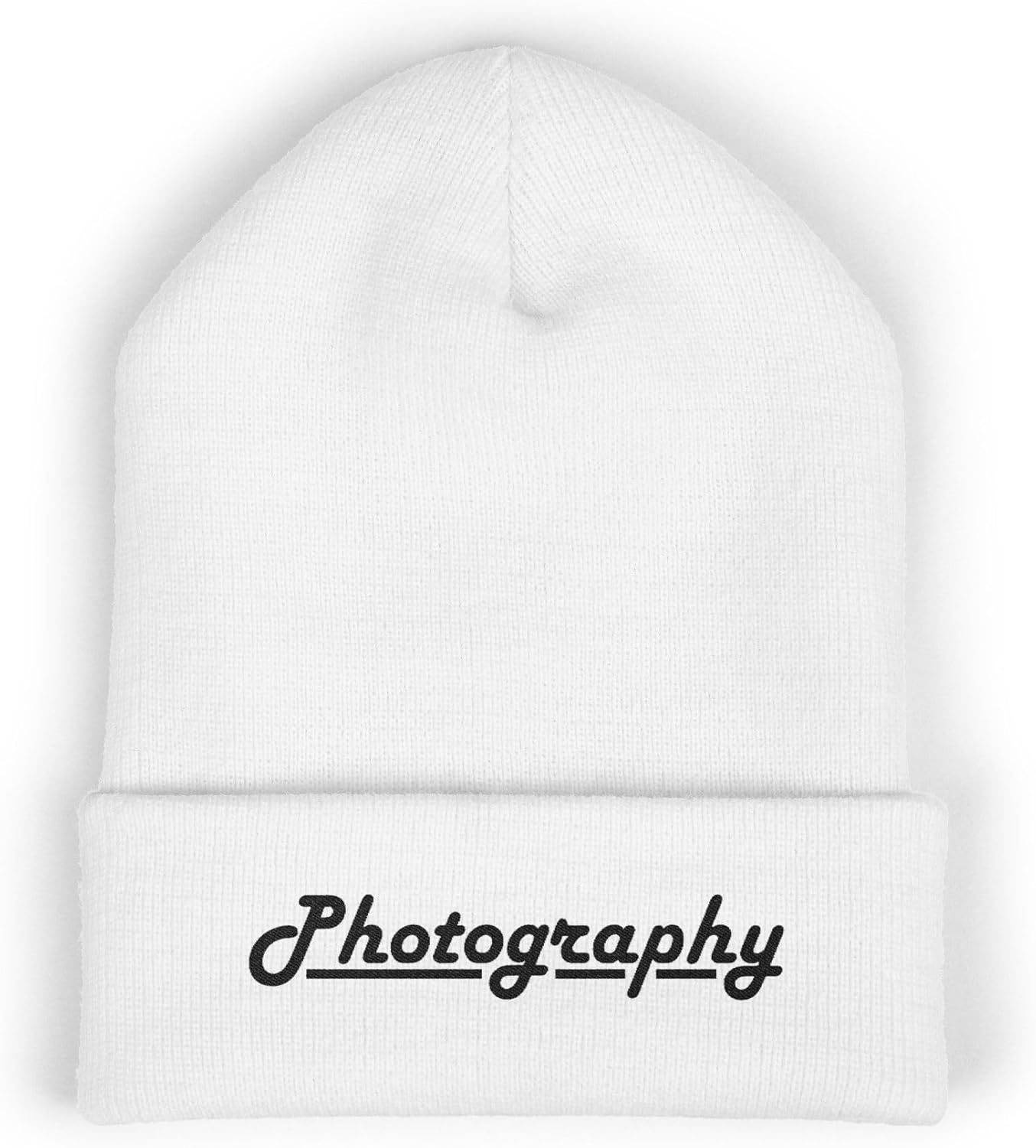 Premium Classic Cuffed Beanie Hat Gift with 'Photography' Embroidery Message