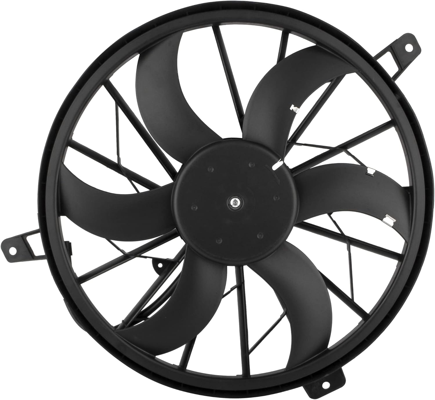 BOXI 620-010 AC Condenser Radiator Cooling Fan Fit for Jeep Grand Cherokee 1999 2000 2001 2002 2003 4.0L L6 4.7L V8 / for Jeep Liberty 2002 2003 3.7L V6 (Replaces 52079528 52079528AB 52079528AC)