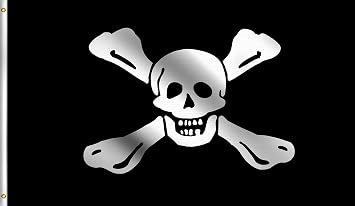 DMSE Richard Worley Pirate Flag 3X5Ft Foot 100% Polyester 100D Flag