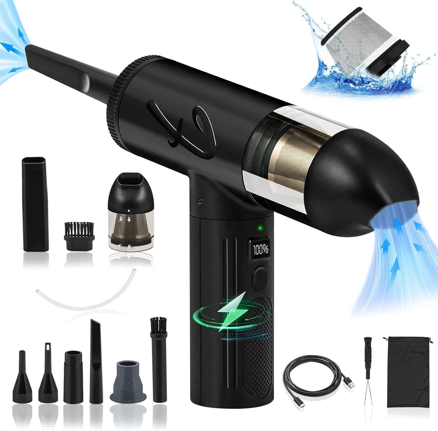 Electric Compressed Air Duster and Vacuum 2 in 1, Keyboard Cleaner