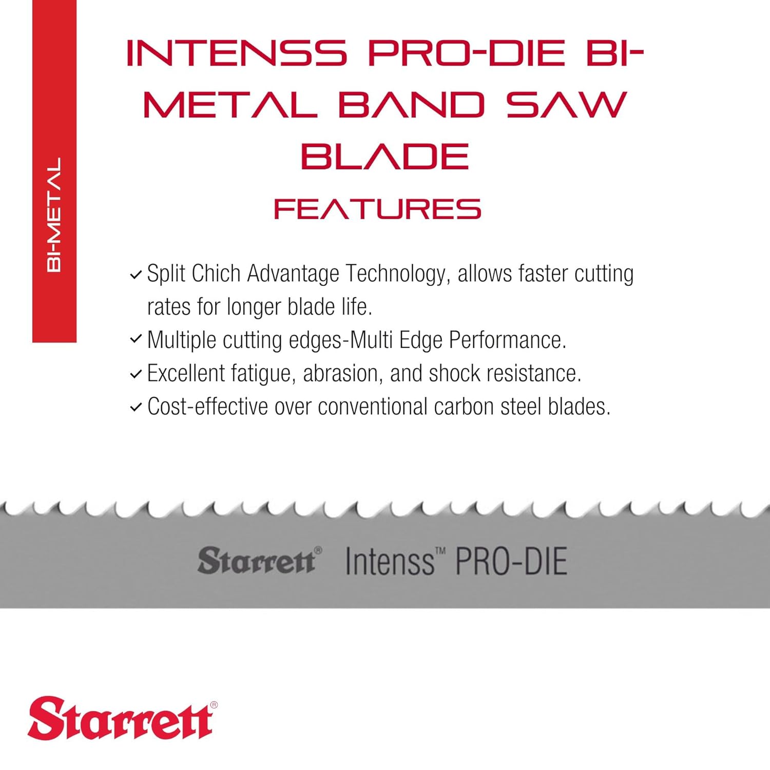 Starrett Duratec SFB Carbon Band Saw Blade - Ideal for Ferrous and Non-Ferrous Metal and Wood - 07 Ft. 09 Inch, 3/4 x 032 x 6/RG-S-R - 91531-07-09