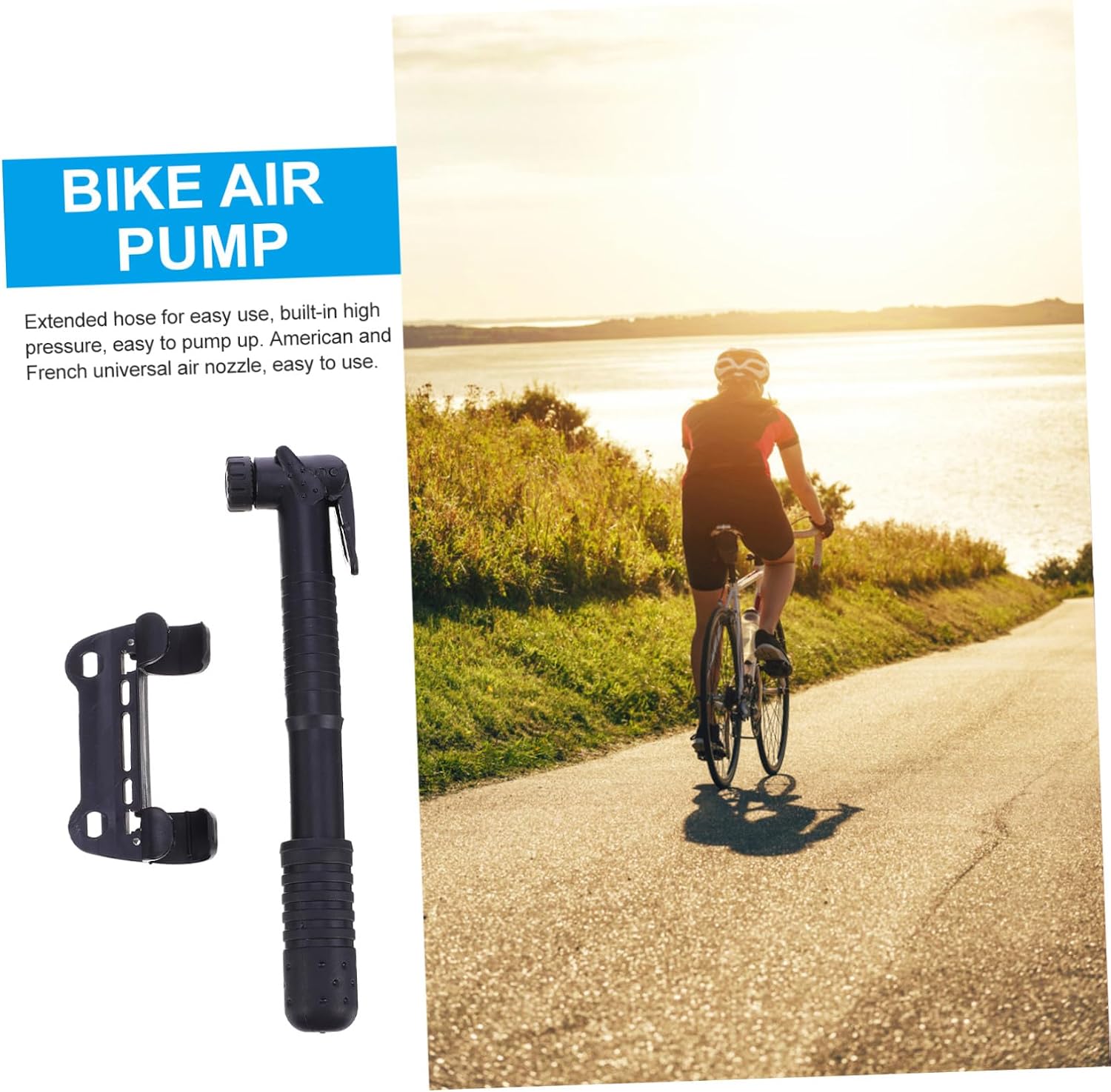 Bike Air Pump Mini Portable Frame-Mounted Pump with Dual Valve Compatibility High Pressure Inflatable Multifunctional Tyre Inflator for Cycling and Mountain Bikes