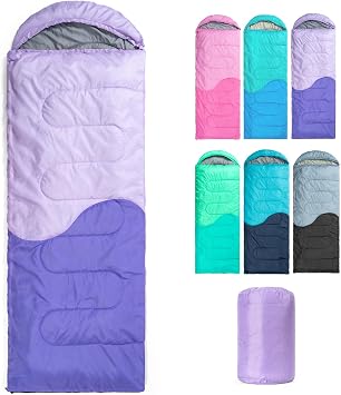 Sleeping Bag - 3 Seasons for Adults Boys Girls Camping Hiking - Warm Cold Weather Lightweight Portable with Compression Bag for Backpacking in Spring, Summer, Fall and Winter