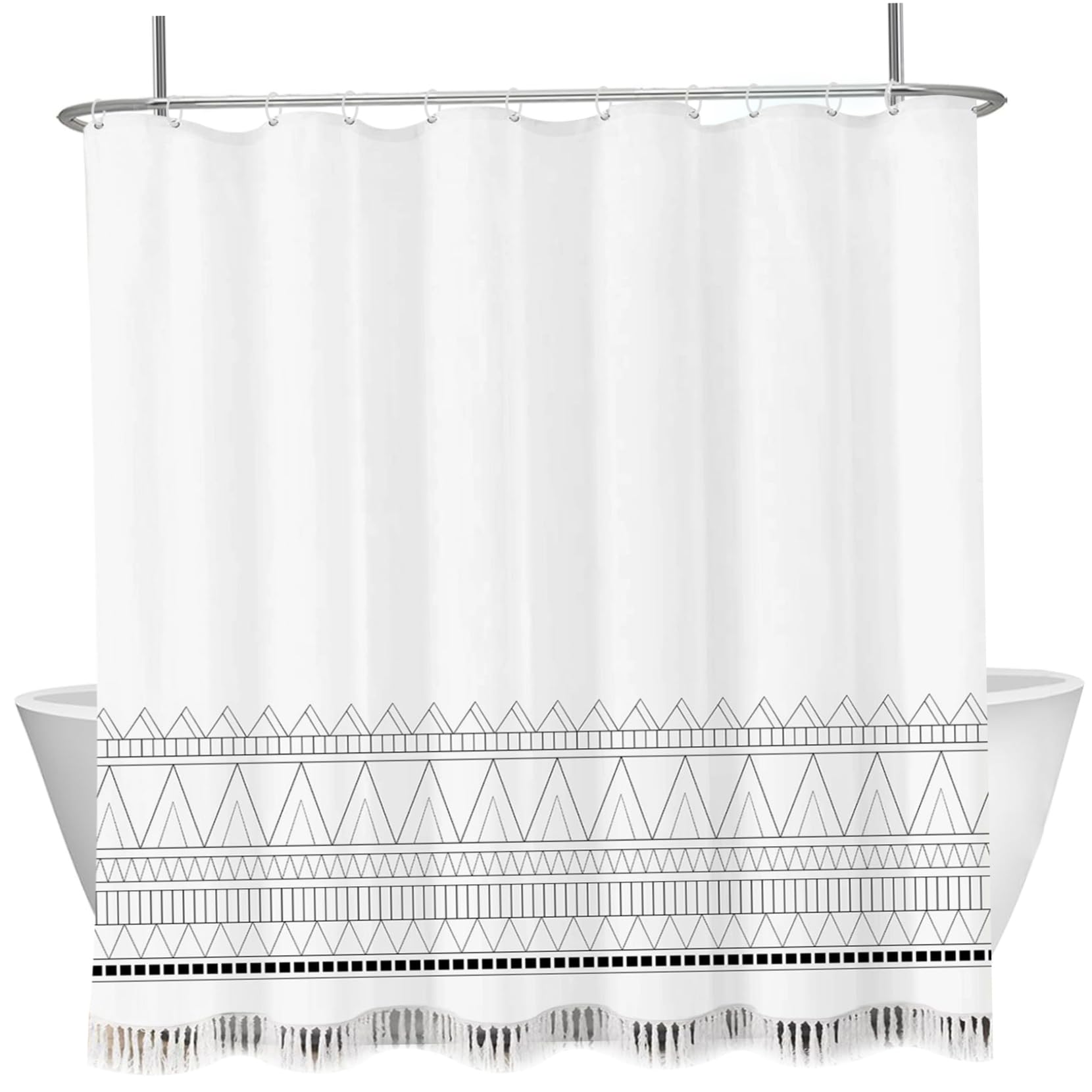 Rideau douche en tissu polyester imperméable haut de gamme 71x71 pouces