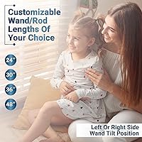 Vista 5 de TailorView Cortinas de ventana horizontales de madera personalizables sin cordón - Paletas de 2 pulgadas - Alabastro - Montaje interior o exterior.