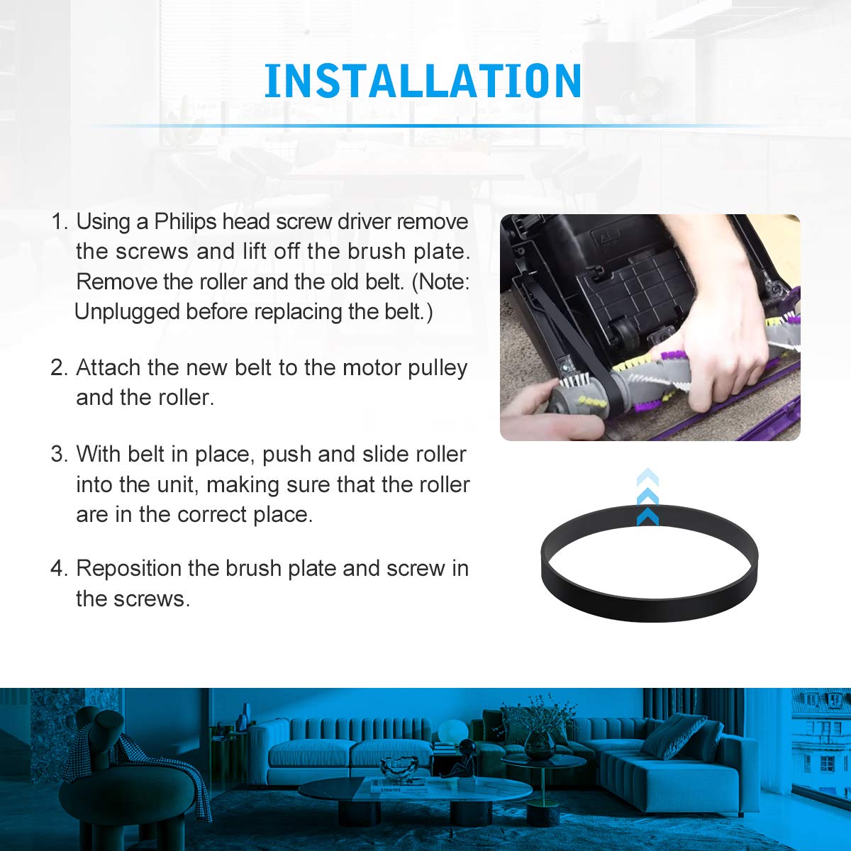 LANMU Replacement Belts Compatible with Bissell Models 2252, 2254, 22543, 2256, 2258, 2259, 2260, 2316, 2739, 1793, 1309 Powerlifter/ CleanView Swivel Rewind Pet Vacuum (2-Pack) : Home & Kitchen