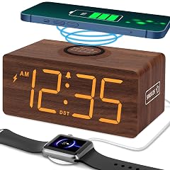 Dream Sky Wooden Digital Alarm Clock with Wireless Charging for Bedroom, Bedside Nightstand Clock photo Dream Sky Wooden Digital Alarm Clock with Wireless Charging for Bedroom, Bedside Nightstand Clock