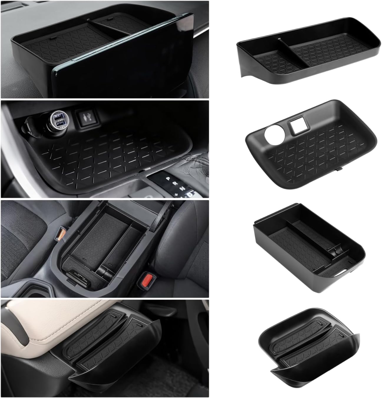 Karltys Dashboard Tray Organizer for Toyota RAV4 2019-2025, Behind Screen Dash Storage Box with Non-Slip Liner for Phones Keys Sunglasses Cards, RAV4 Accessories, Not for Limited/10.5-Inch Screen