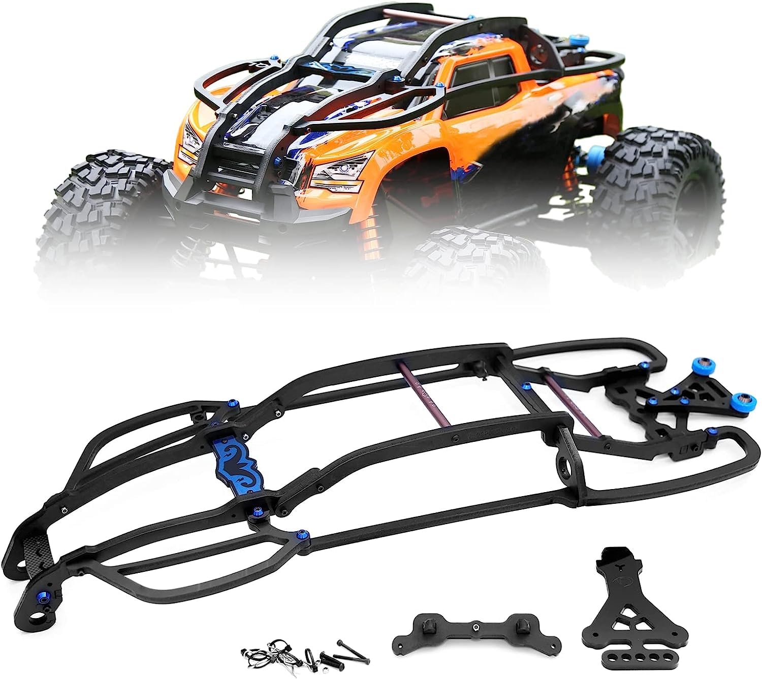 QingLeng Nylon Roll Cage Body Chassis Protect Keel Frame Kit for Traxxas 1/5 X-MAXX XMAXX X MAXX 8S 6S 77076 77086
