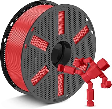 JAYO PETG 3D Printer Filament 1.75mm, 1.1kg Reusable Spool, Red