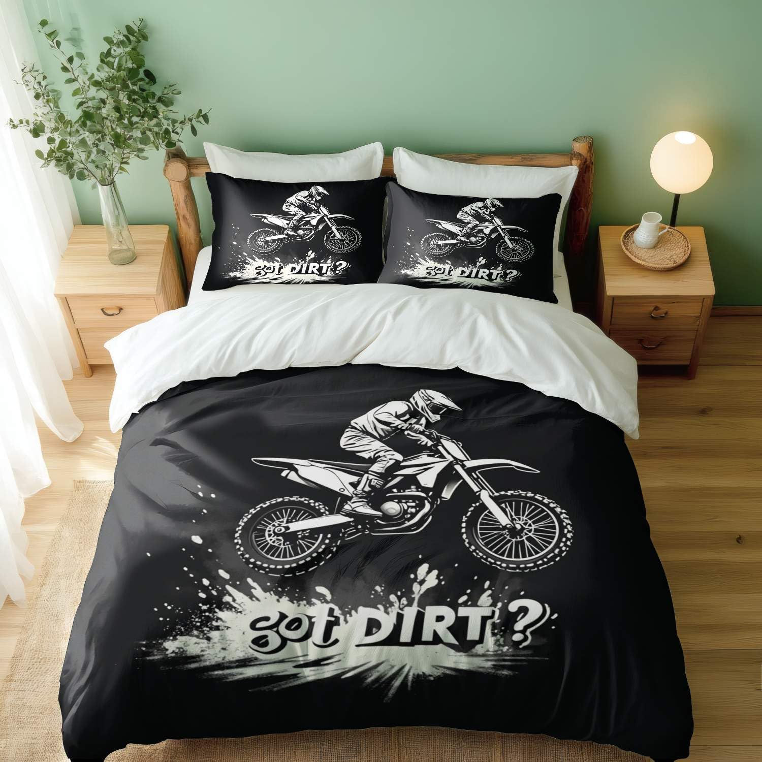 Parure de lit moto tout-terrain Extreme Rider King avec housse de couette 3D et taies