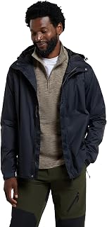 Mountain Warehouse Torrent Mens Waterproof Rain Jacket - Waterproof & Lightweight Raincoat with Taped Seams, Zipped Pockets - For Autumn, Winter, Travelling & Outdoors