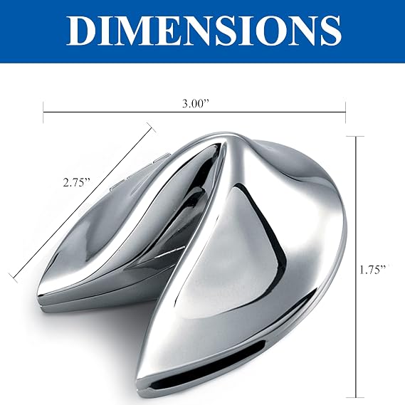 Natico Originals Non-Tarnishing Silver Fortune Cookie Paperweight, Desktop Gift, Resturant Decor (60-2700)