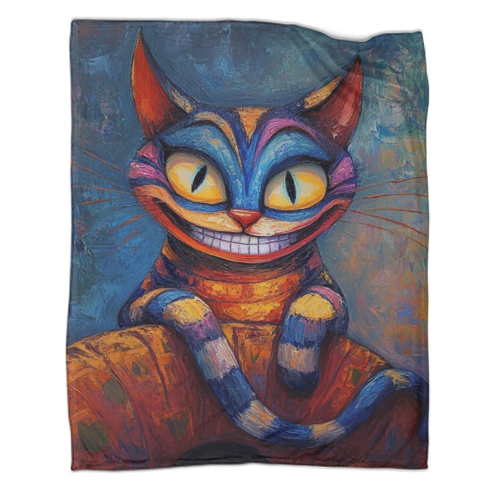 Couverture en flanelle chat du Cheshire 150x200cm pour lit et canapé