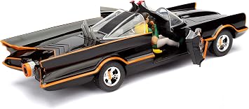 Jada, 9398259314R00, Batman 1966 Classic Batmobile Model Aracı, Serbest Tekerlek, Die-Cast (Metal), Açılabilen Parçalar (Kapı), 22 Cm, 1:24