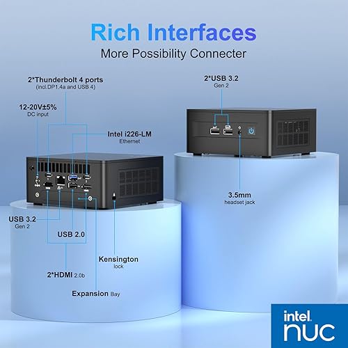 Miniatura 27 de ASUS NUC 12, Intel NUC 12 Pro Mini PC NUC12WSHi7 (12-Core i7-1260P 32GB RAM 1TB SSD Iris XE Graphics) Windows 11 Pro última computadora