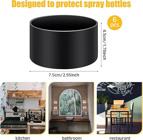 Miniatura 2 de 6 piezas de funda protectora de silicona para botella de silicona, funda de silicona lavable, base inferior de goma, antideslizante, cubierta