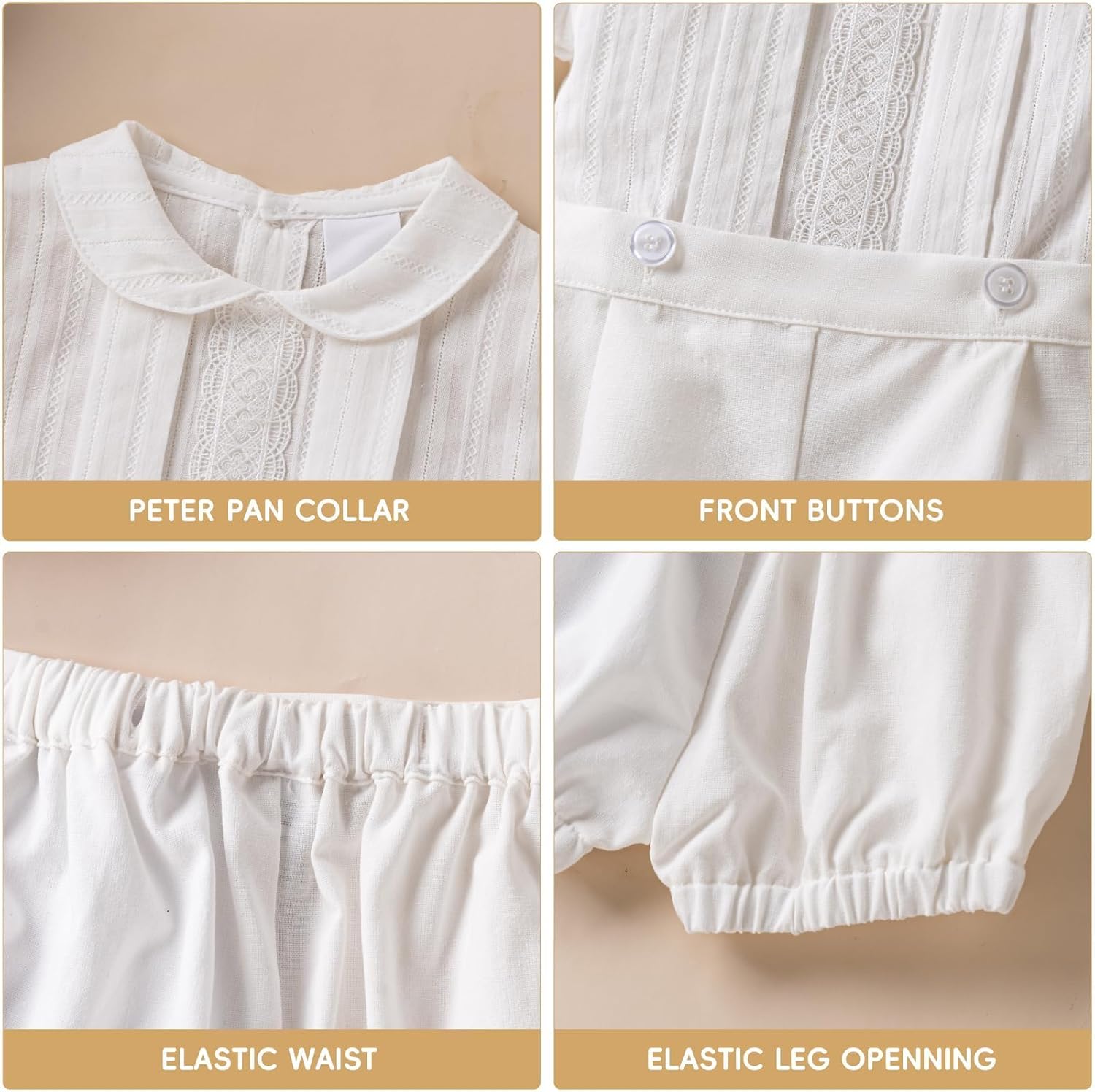 Booulfi 3-6 Month Boy Clothes Summer White Dress Shirt Shorts Boys 3T Summer Outfits Baptism Outfits Toddler Boy Short Set - Image 6