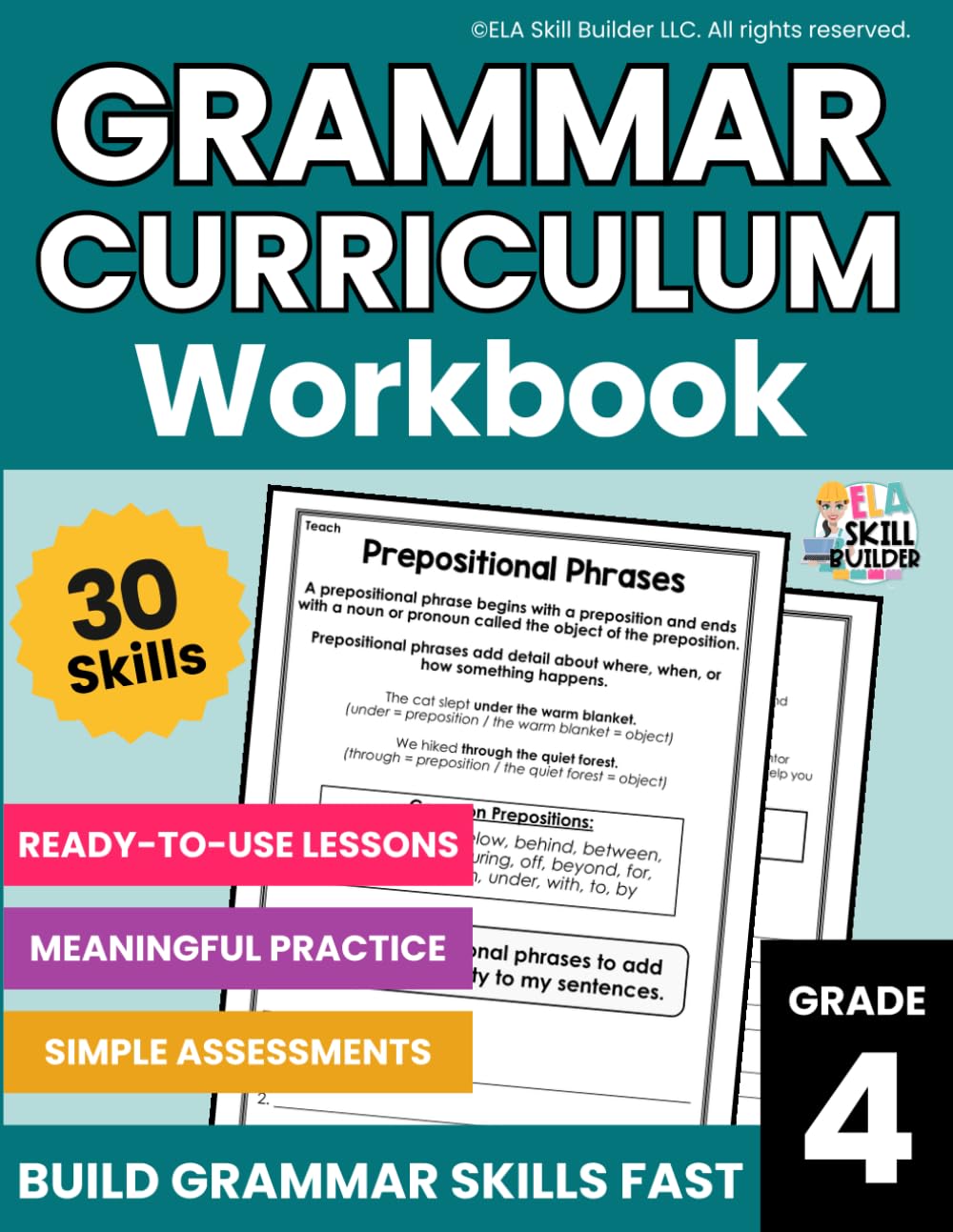 Fourth Grade Grammar Curriculum Workbook: Daily Grammar Lessons, Practice & Assessment for Grade 4, Homeschool ELA Curriculum (Elementary Grammar & Writing Workbooks)