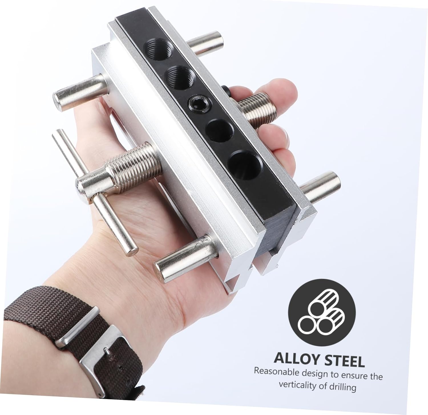 Metric Self Centering Dowel Jig Drilling Locator for Precise Hole Positioning Durable Easy to Operate Woodworking Tool for DIY Projects and Cabinetry