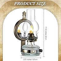 Vista 6 de Yexiya 2 piezas de lámpara de queroseno grande, cámara de linterna de aceite, lámpara de pared vintage de vidrio transparente, rústica con mecha