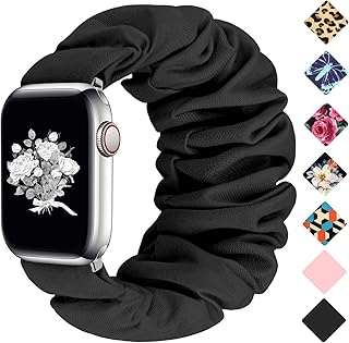 Watch Band Compatible with Apple Watch Band Scrunchie 38mm 40mm 41mm 42mm 44mm 45mm, Soft Elastic Scrunchie Watch Bands, for Watch Series 8 7 6 SE 5 4 3 2 1, Replacement Wristband for Women