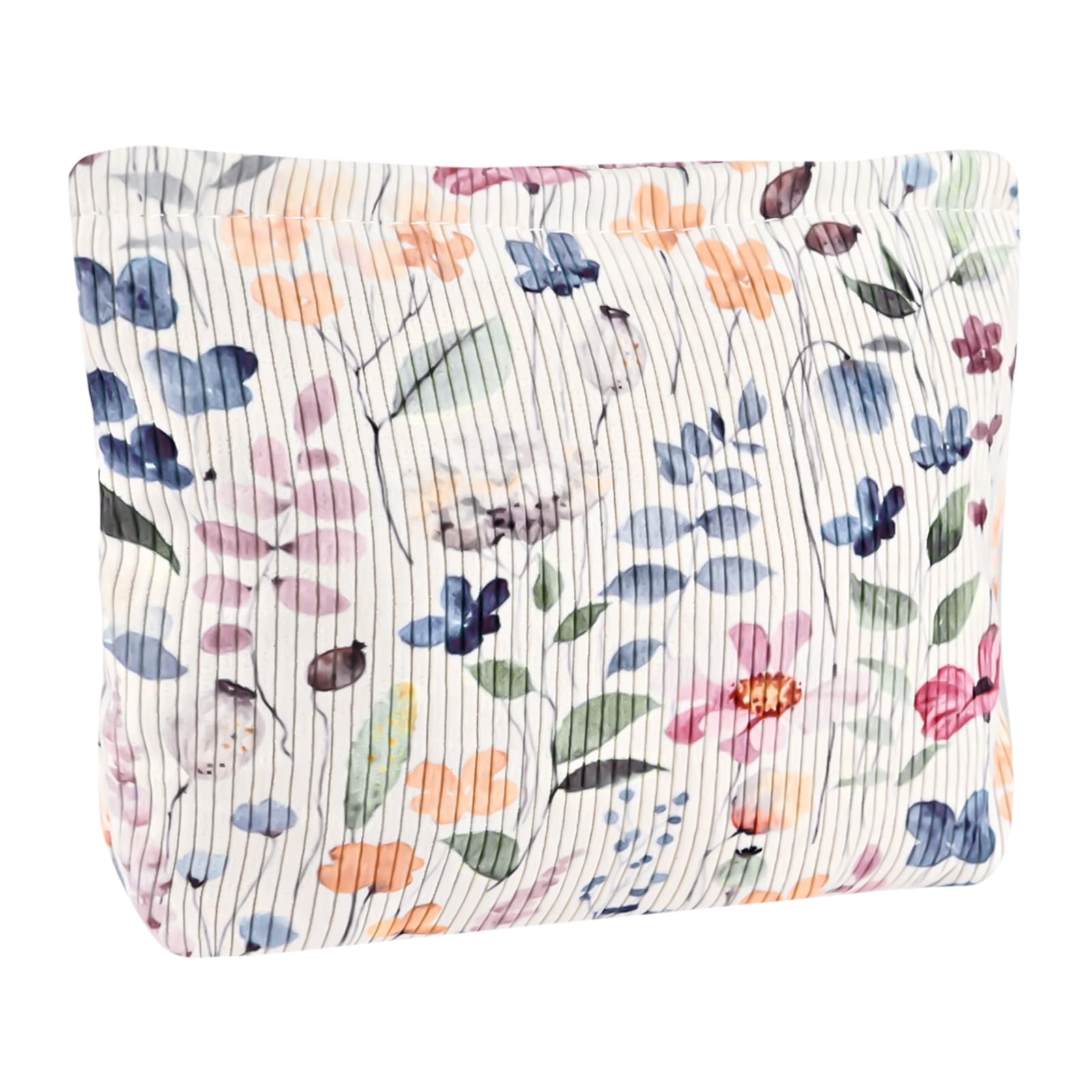 Ksriylm Cute Cosmetic Bag for Women,Floral Pattern Canvas Toiletry Organizer Storage with Purse Zipper,Small Multifunctional Travel Makeup Bag,Aesthetic Travel Toiletry Bags