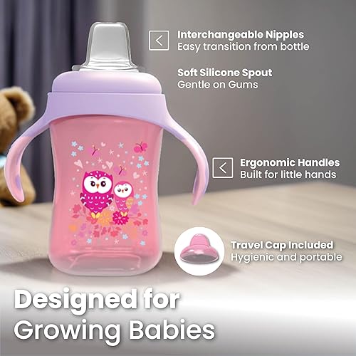 Miniatura 9 de Avima Bebés de boquilla suave de 10 onzas azul juego de 2 Azul / Patchwork, Rosa/Rebel Fun.