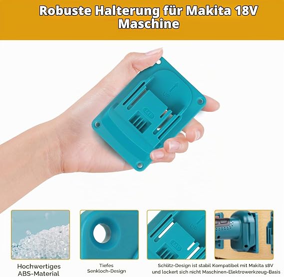 Pack of 5 Power Tool Wall Mount for Makita 18 V Power Tool Screwdriver Tool Holder with Screws Workshop Drill Holder for Power Tools Holder for Workshop Garage 14.4/18 V