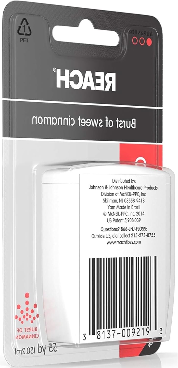 REACH Cleanburst Waxed Floss Cinnamon 55 Yards (Pack of 8)