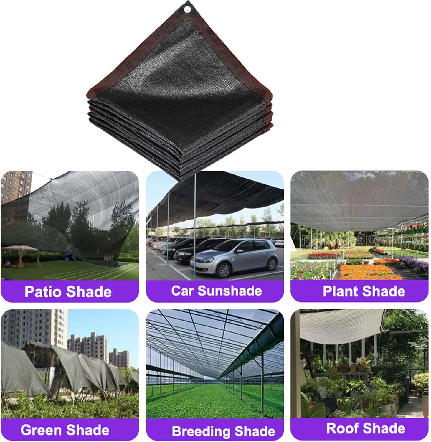 Shade Cloth 6x23.0ft, Shade Net, Shade Mesh Net, Garden Sun Shade Netting, Heavy Duty Black Knitted Mesh Tarp with Grommets 80% Shade, for Garden Patio&Plants