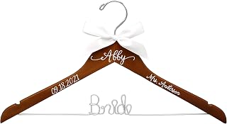 Personalized Wire and Decal Bridal Hanger, Bridesmaid Hangers, Bride Hanger