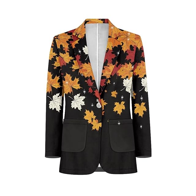 Horeset Dog Paw Womens Graphic Print Blazer Button Open Front Long Sleeve Jacket