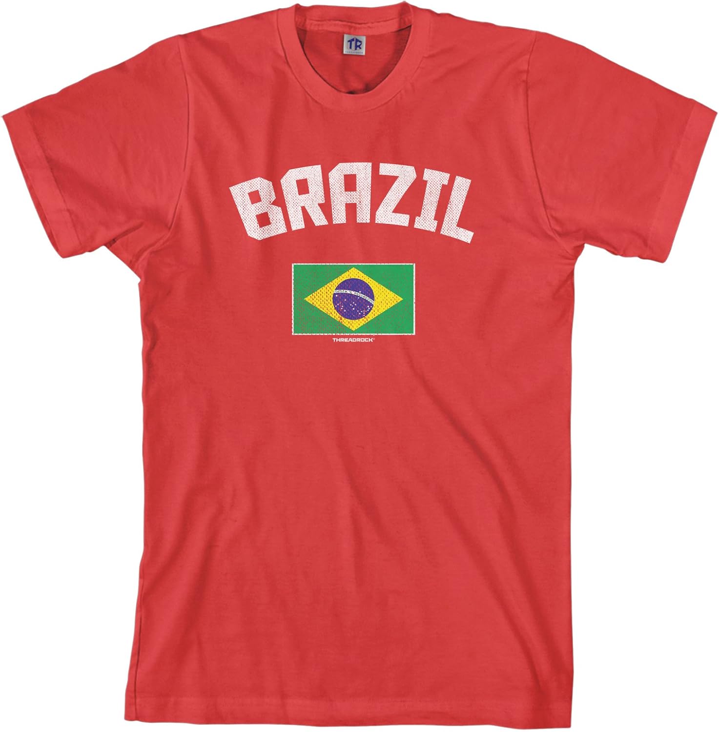 Threadrock Men's Brazil Brazilian Flag T-Shirt